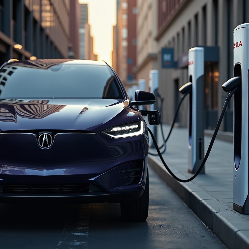 charger l'Acura ZDX à la superchargeuse Tesla